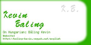 kevin baling business card