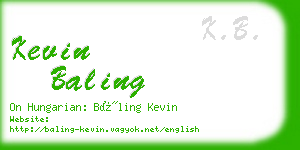 kevin baling business card